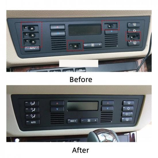 Set Black ABS Car A/C Control Switch Replacement For BMW X5 E53 1999-2006