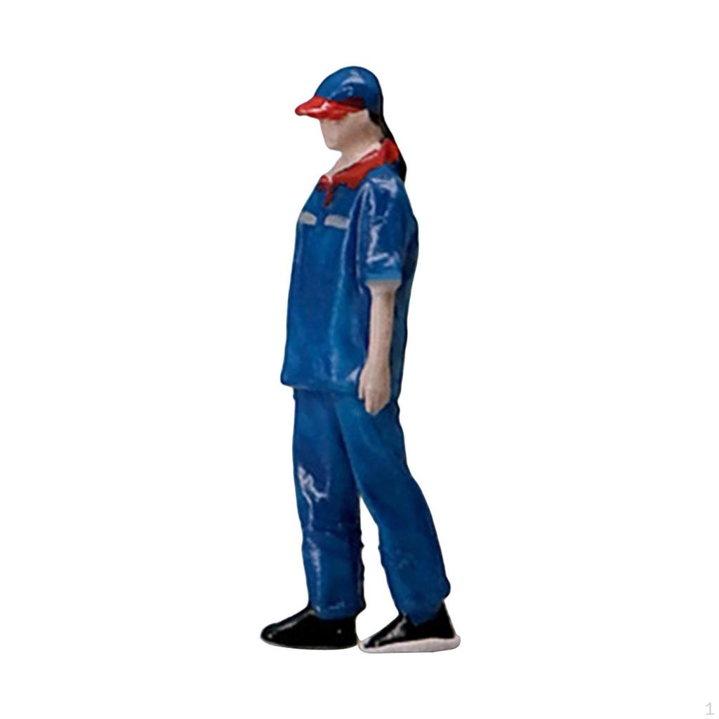 Hand Painted 1/64 Miniature Model Gas Station People Figures Diorama Accessories Scenario Children
