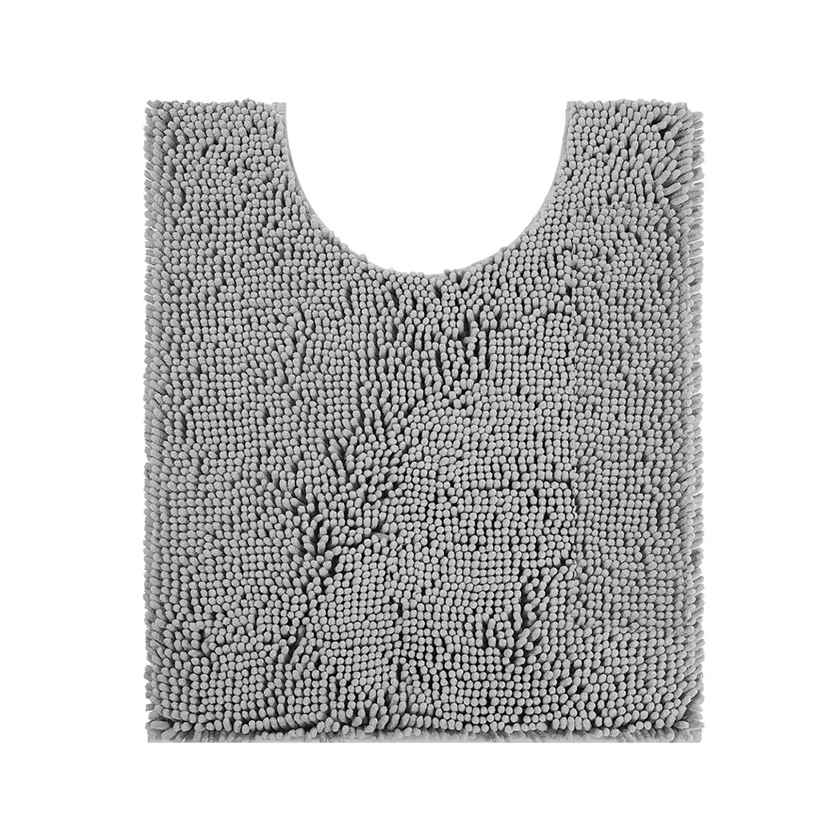 

Оланли U-образный коврик для туалета Шенилловый коврик для ванной Абсорбирующий Быстросохнущий Мягкий Плюшевый Ковер Декор для пола Нескользящий Коврик для душа Коврики для ванной 51x61cm(20x24inch) светло-серый