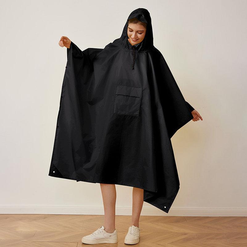 Adult cape raincoat men's and women's light and breathable waterproof zipper outdoor hiking universal poncho portable