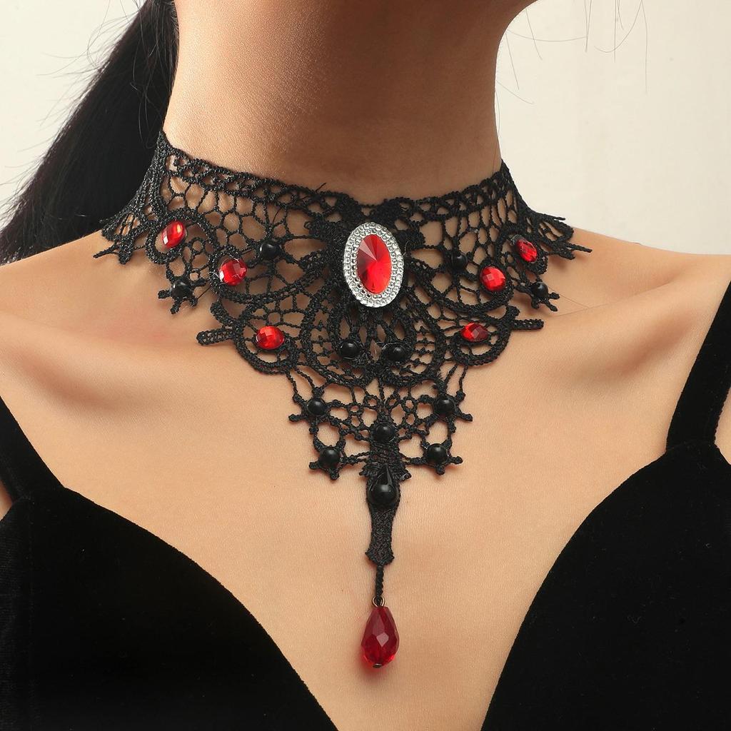 Gothic Lace Clavicle Halskette - Übertriebener Schmuck im europäischen Stil für Damen
