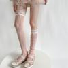 Summer Thin Lace Trim Bow Women'S Stockings Sweet Cute Lace-Up Ins Style Over-The-Knee Socks Japanese Jk Lolita Socks