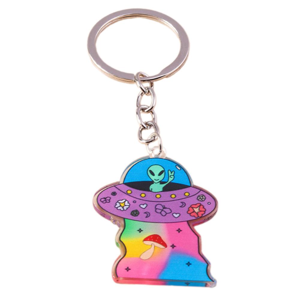 Stilvoller UFO Acryl Schlüsselanhänger Minimalistisches Sci-Fi Design Leicht Elegant Schlüsselring Accessoire Geschenk Täglicher Gebrauchsgegenstand