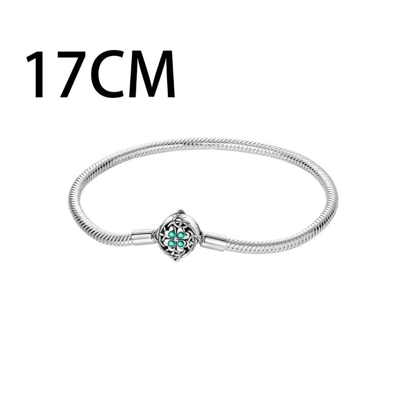 925 Sterling Silver Green Four Leaf Clover Horseshoe Charm Earrings Pendant Necklace Bracelet Jewelry Set