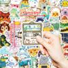 50 Pp Material Waterproof Stickers Cute Cartoon Small Animals Decoration Stickers DIY Hand Account