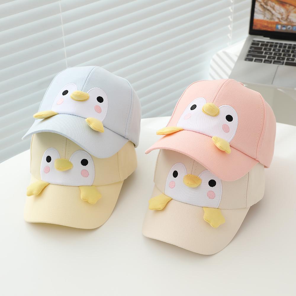 2026 Spring Summer New Children Hat 52cm 3-8 Years Cartoon Penguin Fashion Kids Baseball Cap Sun Hat for Boys Girls Sea Paly