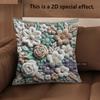 2D Floral Embellished Throw Pillow Covers For Home Pattern Cushion Cover Suitable For Sofa Bedroom Car Pillow Cover