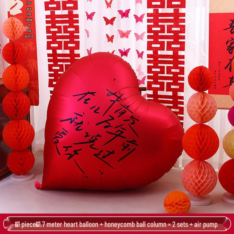 Honeymoon Suite Mega Heart Balloon Foil Set for Wedding & Engagement Decor.