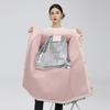 Brand down jacket women's winter new medium and long hooded warm thickened loose and thin solid color coat