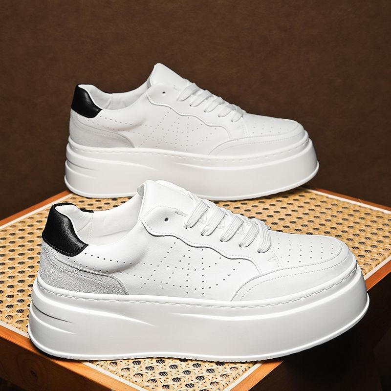 

Spring men s shoes new breathable little white shoes men s trend versatile thick-soled heightening sports shoes casual board shoes trendy shoes 44