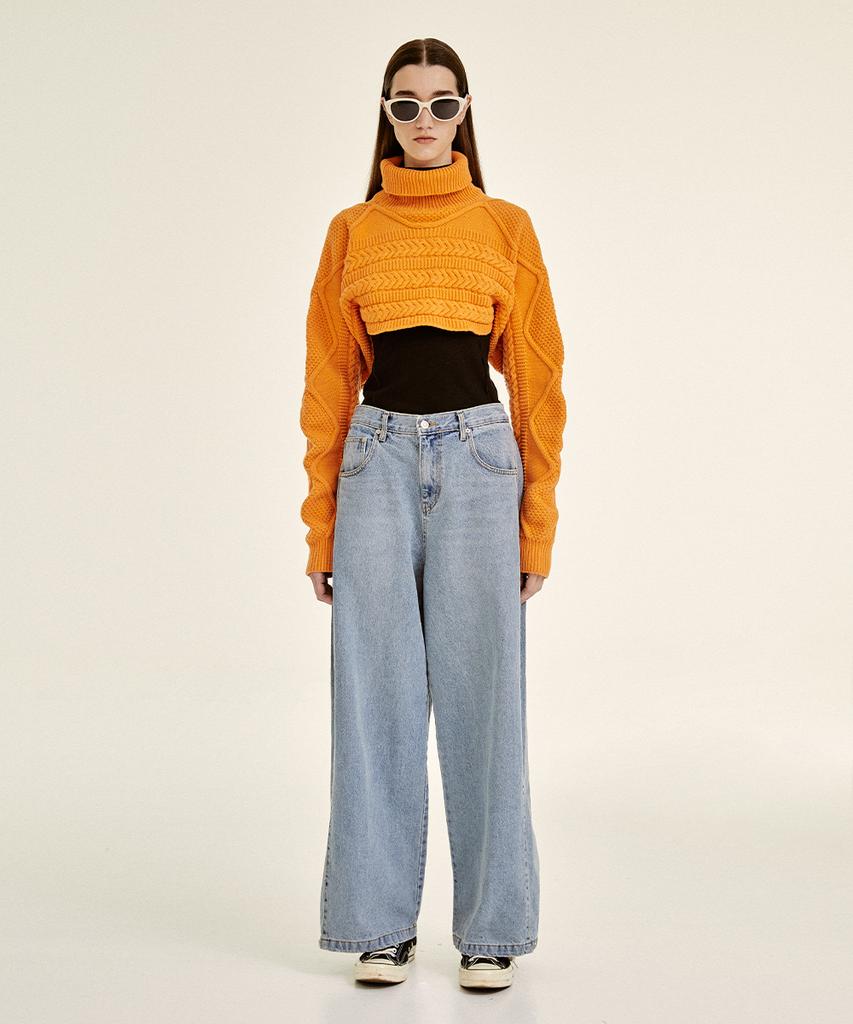 Nadeubilliji Candy High-Neck Knit - Orange