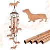 Dackel Windspiel, Für den Außenbereich, Metall Windspiel, Dackel Geschenk für Frauen/Männer, Garten Außen Dekoration (1 Stück)