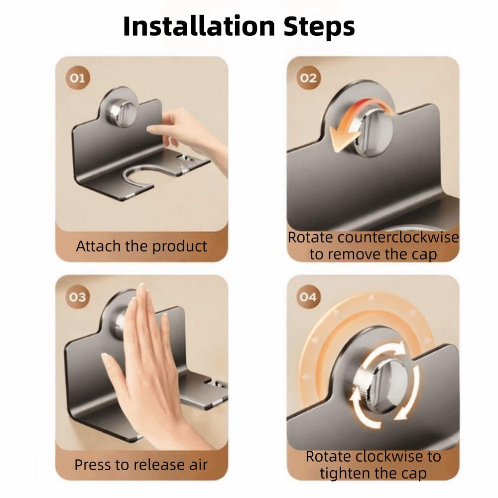 Carbon Steel Hair Dryer Bracket Punch Free Toilet Blower Holder Durable Hairdryer Stand for Home