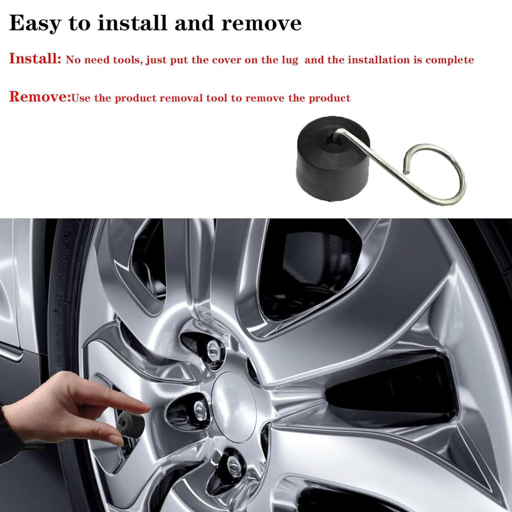 24pcs 17mm Black Wheel Nut Cover Lock Bolt Cover Abs Plastic Strip Disassembly Tool Dust Cover Suitable For Volkswagen Models