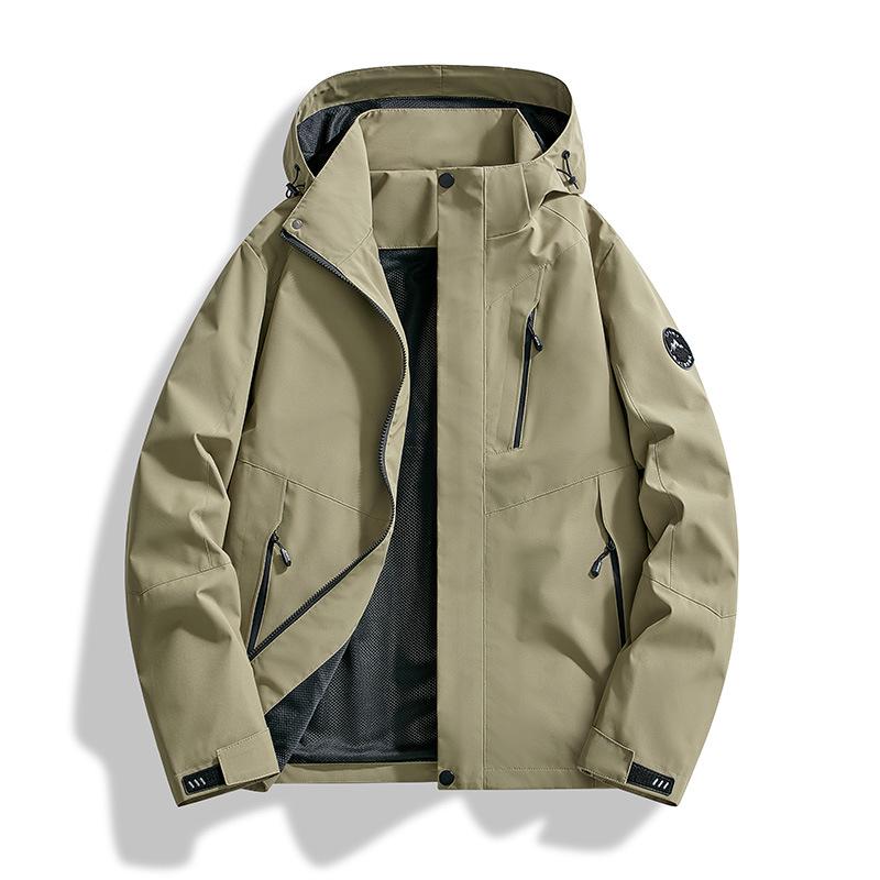 Single Layer Waterproof Windproof Jacket - New Couple Style, Versatile Hooded Coat for Outdoor Activities