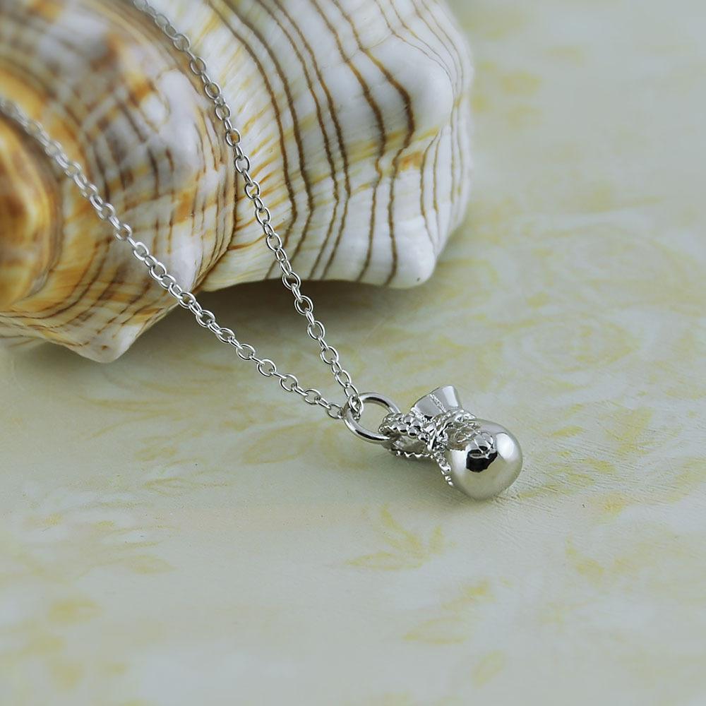 Platinum Plated Necklace Vintage Money Bag Pendant Necklace Jewelry