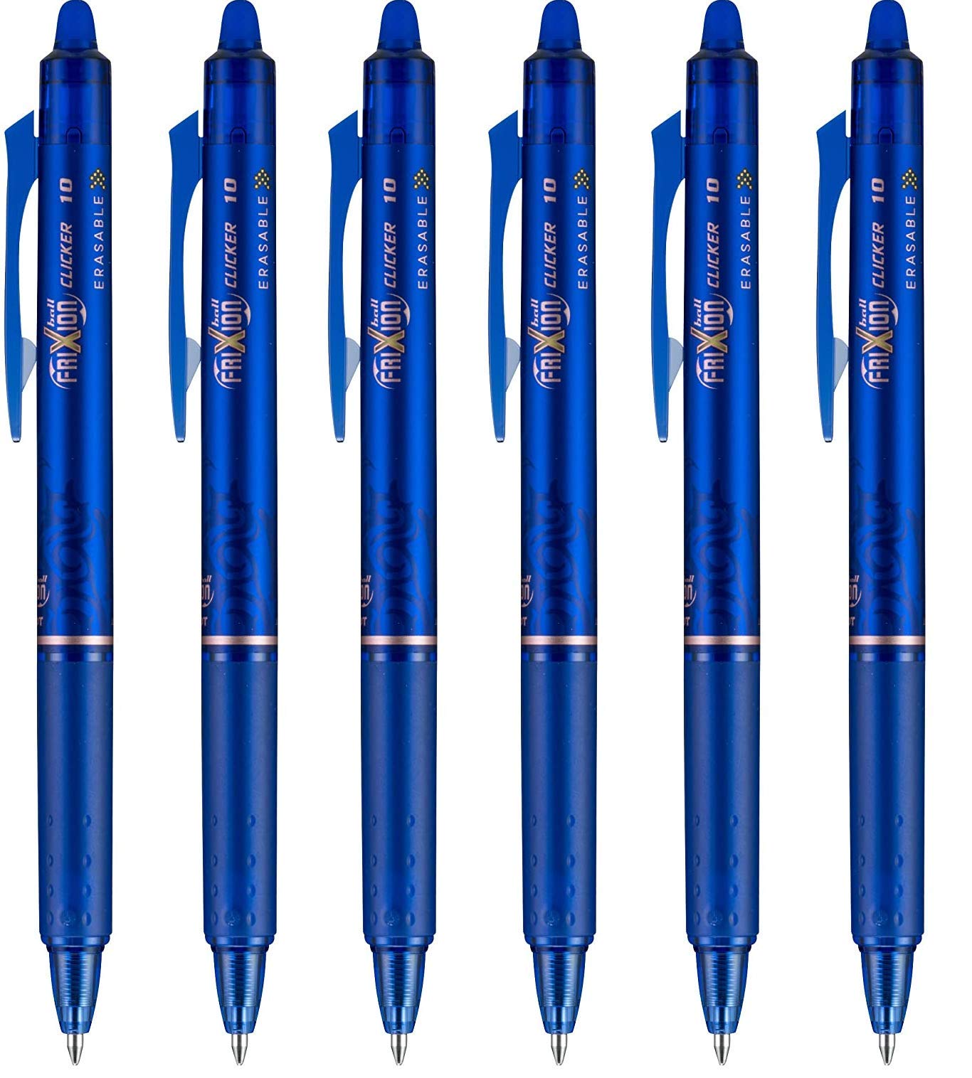 PILOT Frixion Ручка-клик Стираемая Гелевая Широкая 1,0 мм Ручка, Наконечник, Упаковка из 6 шт. (синий) синий