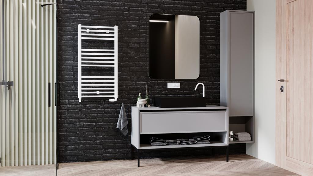 Grzejnik łazienkowy luxrad max 922 x 500 mm biały  447w