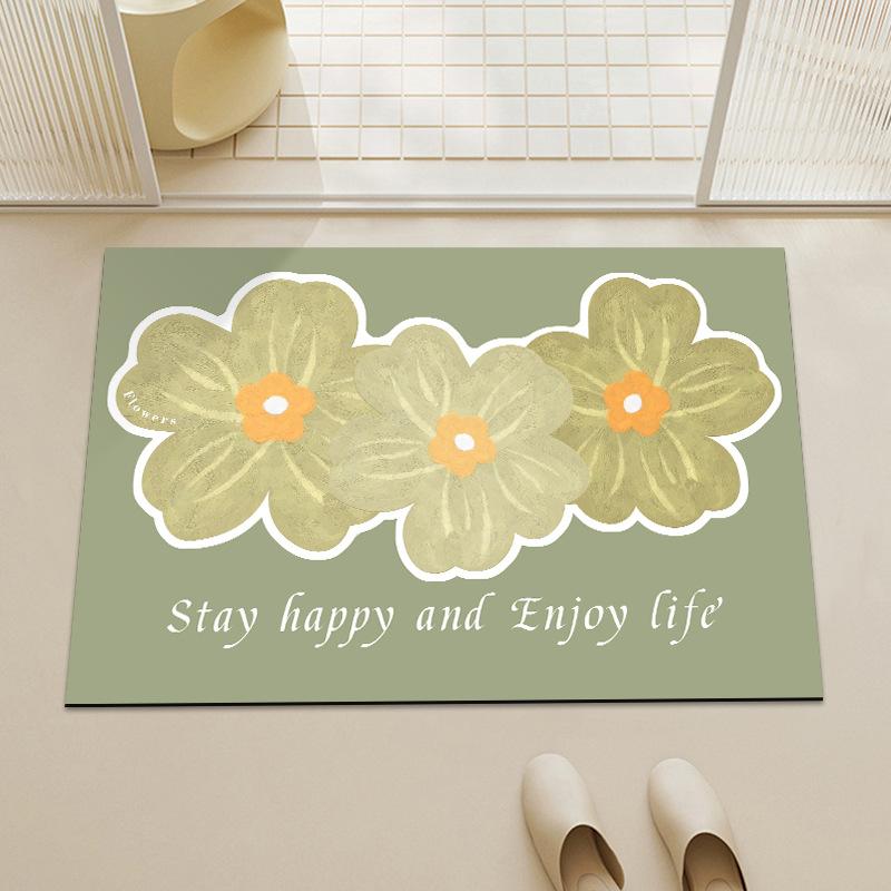 Blumenförmige Bodenmatte, rutschfeste und saugfähige Matte für den Badezimmereingang, Toilette, weiches Kissen, Badezimmer-Fußmatte