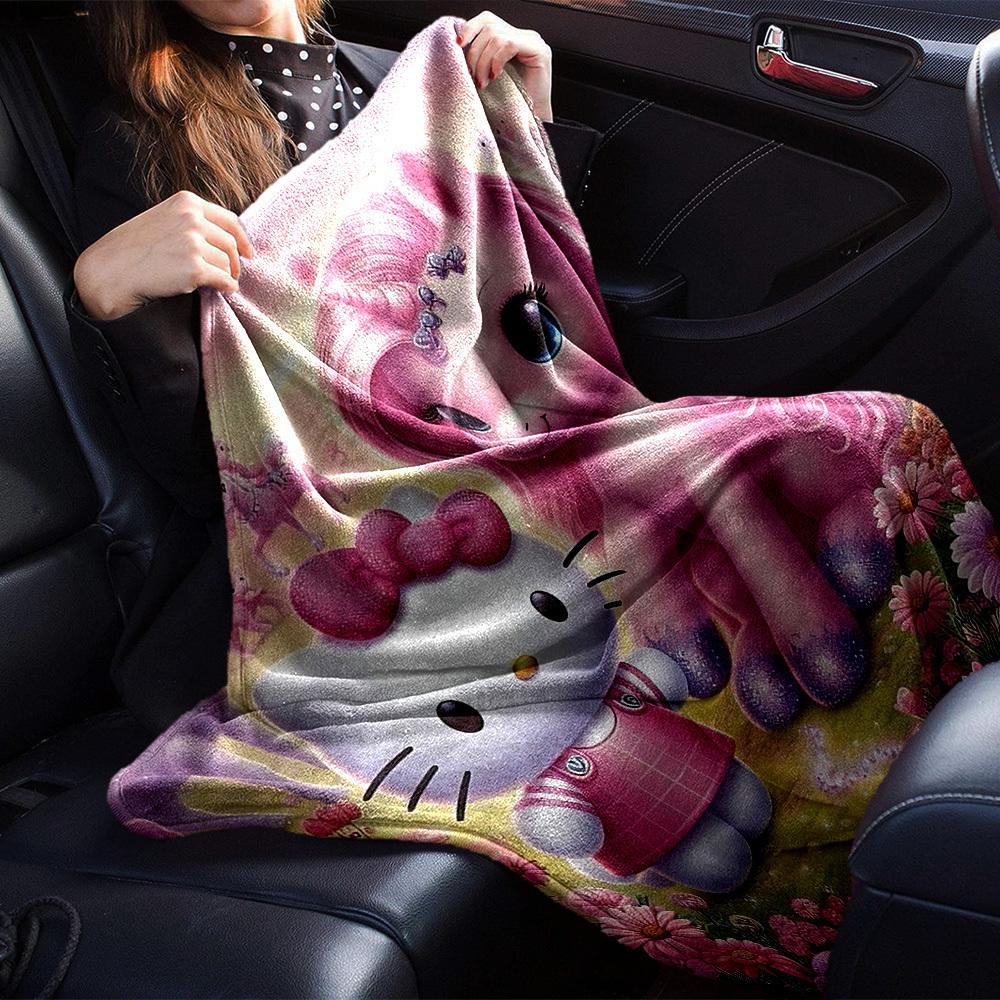 1 Stück Hello Kitty Einhorn Decke Leichte Flanell Überwurfdecke für Sofa Bett Reise Camping Wohnzimmer Büro Couch Stuhl