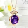 POMOiii Luxury Necklaces For Women  Purple Zircon Anniversary Engagement Jewelry