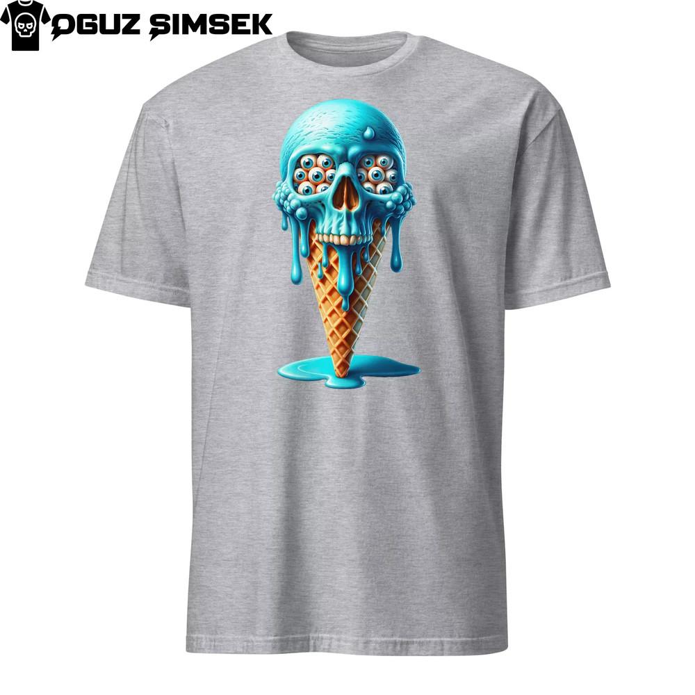 

Grim Delight: Unisex Skull Cone Graphic Tee - Ice Scream Cream with a Twist! 3XL