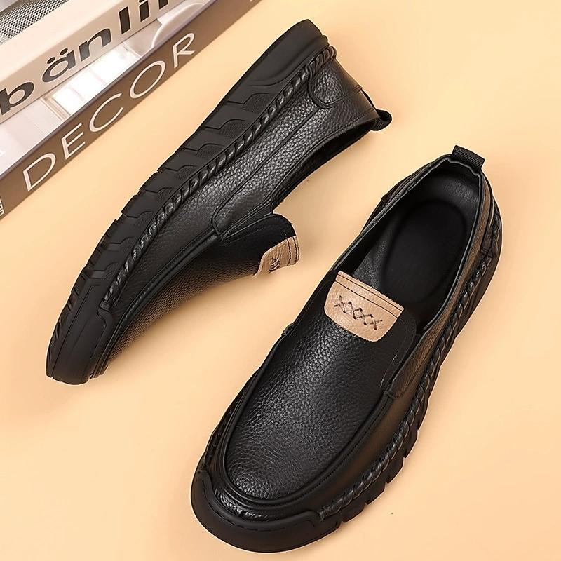 

Casual Leather Shoes for Men Slip-on Office Formal Flats Leisure Walk Man Driving Shoes Non-Slip Outdoor Walking Shoes Moccasins 38 чорний