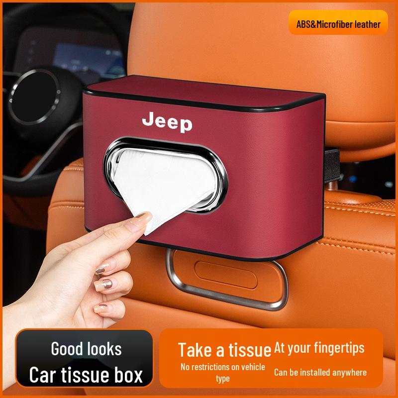 Car Tissue Box for Jeep Compass, Liberty, Patriot, and Commander: Armrest and Seat Back Pull-Out Design