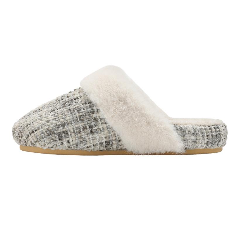 2025 new Xiaoxiangfeng bag head cotton slippers winter home warmth household plush non-slip floor mopping