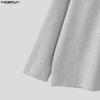 INCERUN Autumn Spring Men O-neck Long Sleeve Texture Casual Pullover T-shirts Tops