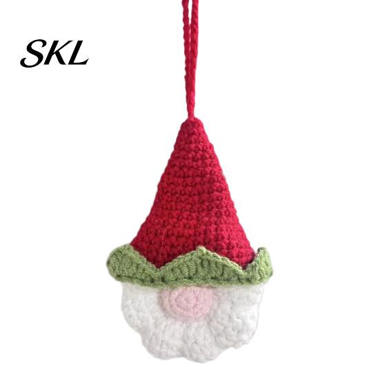 Festive Winter Room Ornaments Hand Crochet Christmas Gnome Ornaments, Knitted Faceless Hanging Decorations, Reusable Holiday Door Handles Yarn