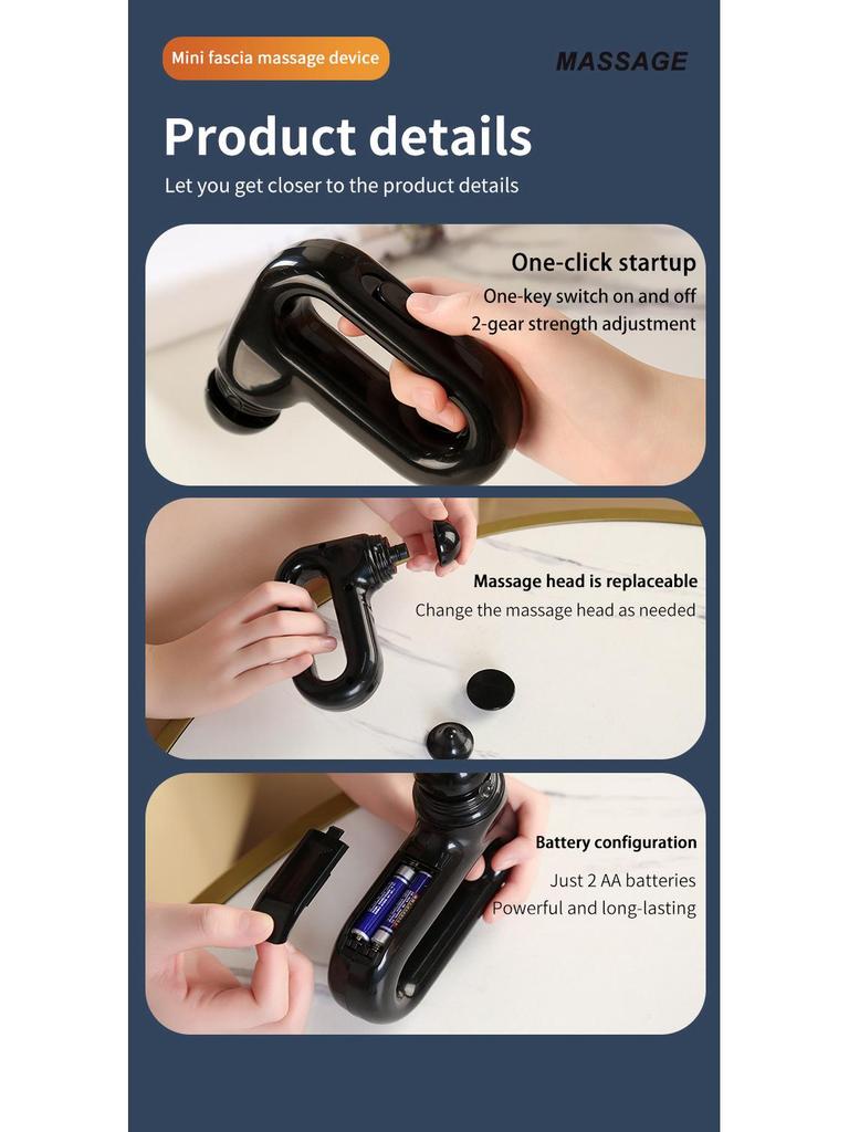 Mini Fascia Gun with Heat & Pulse for Muscle Relaxation and Fitness