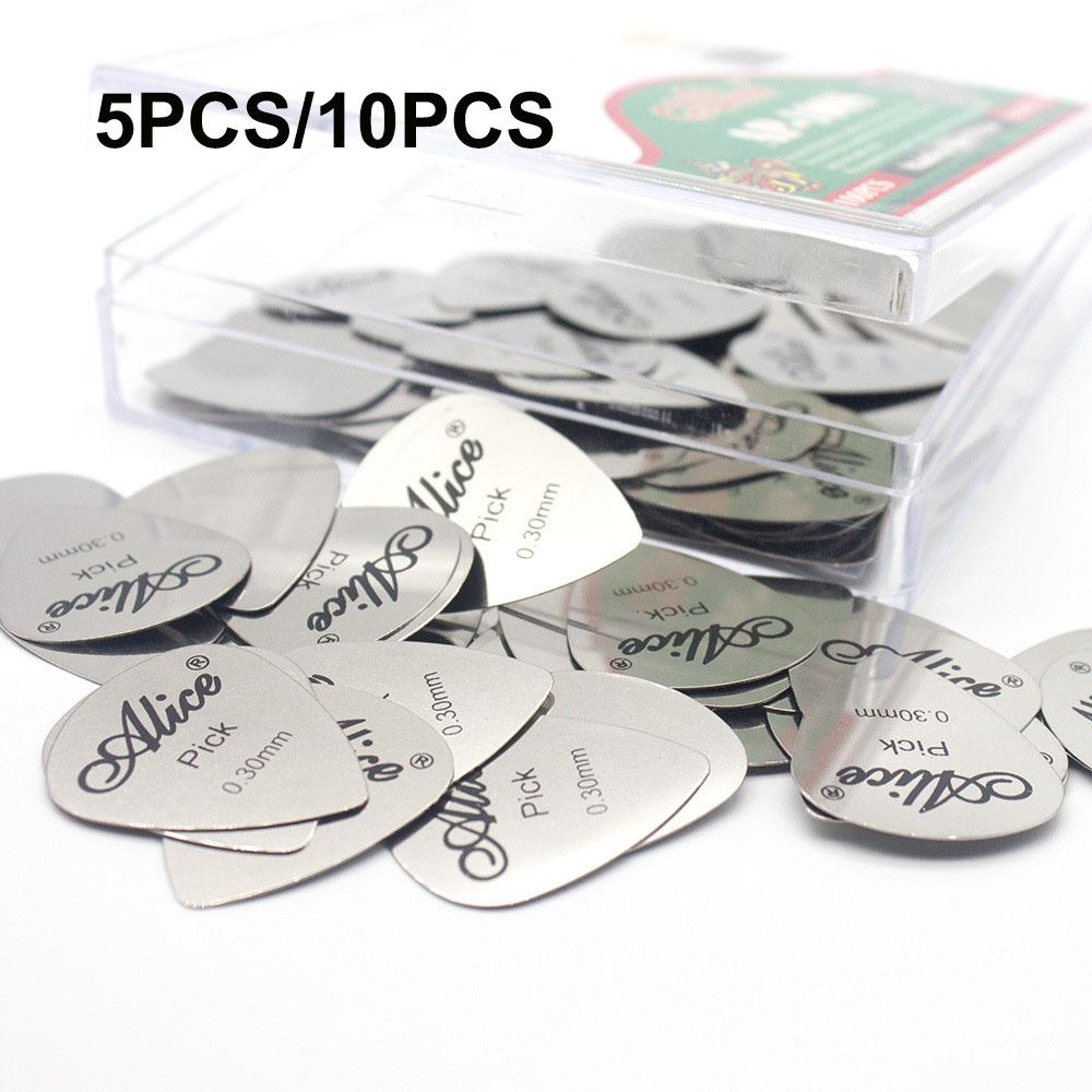 Metal Guitar Picks 5Pcs/10Pcs Durable Professional Bass Ukelele Guitar Picks Electric Guitarra Accesorios