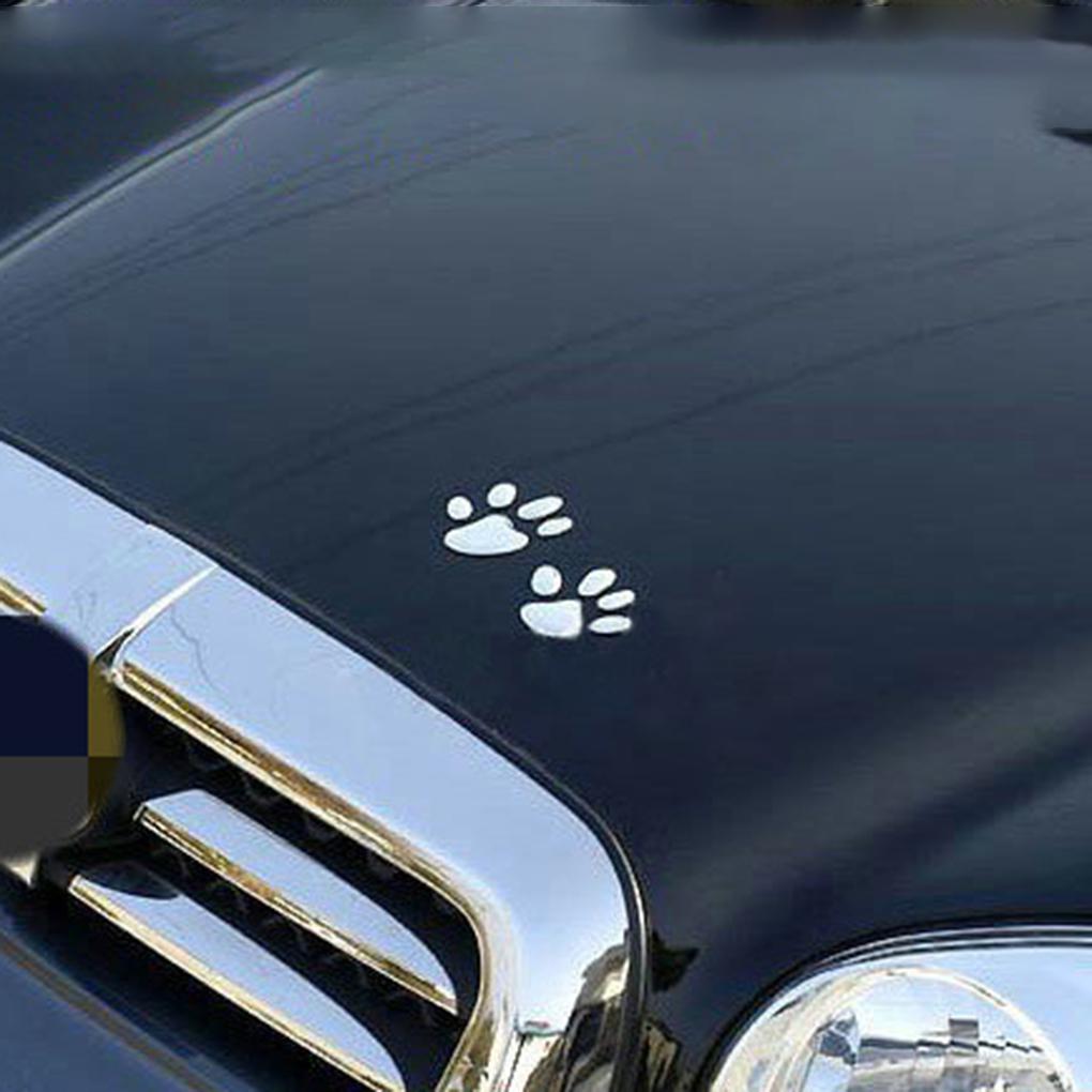 Car Sticker 3D Plastic Adorable Paw Decal Waterproof Foot Print Stickers Portable Bumper Body Decoration Accessories