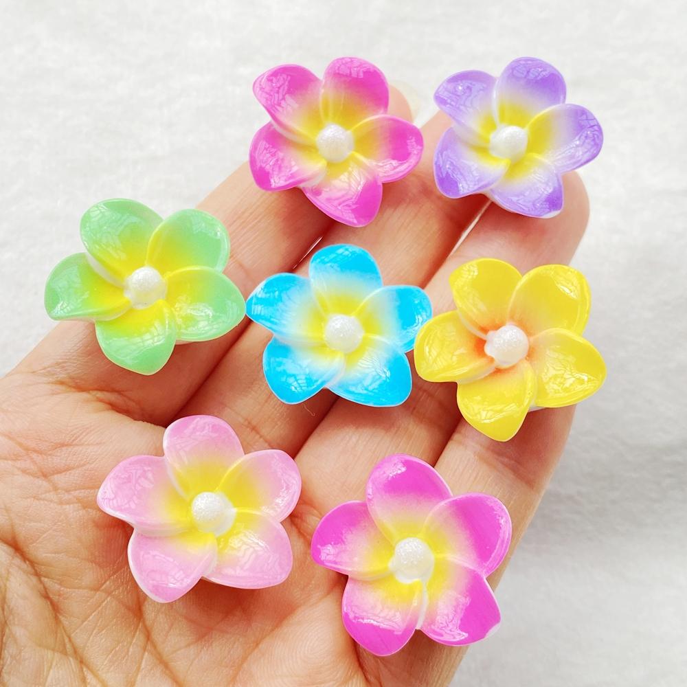 10Pcs New Cute Resin Cartoon Colorful Flowers Series Flat Back Scrapbooking DIY Jewelry Craft Decoration Accessories