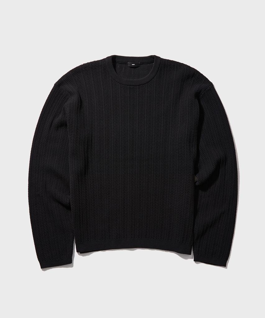 WMC Scallop Mesh Round Knit_Black