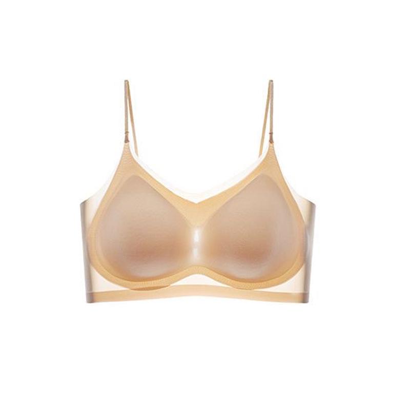 Ultratenká bezešvá sportovní podprsenka z ledového hedvábí - Dámská lehká, prodyšná, s podporou pro malá prsa