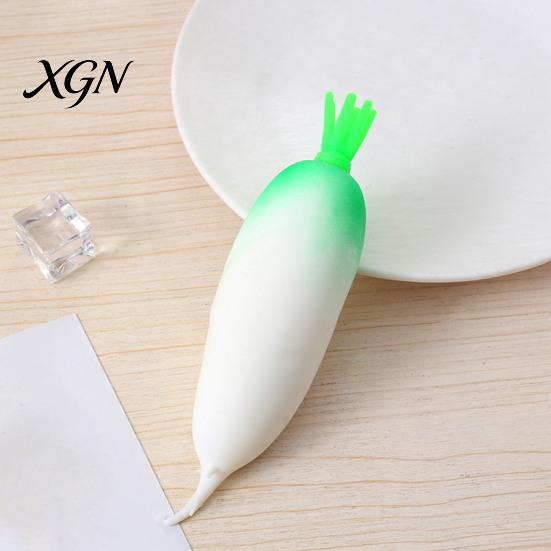 Anti-Anxiety Carrot Toy Simulated Stress Ball White Radish Squeeze Soft Stretchy Vegetable Fidget Sensory Easter Basket Stuffers Decompression