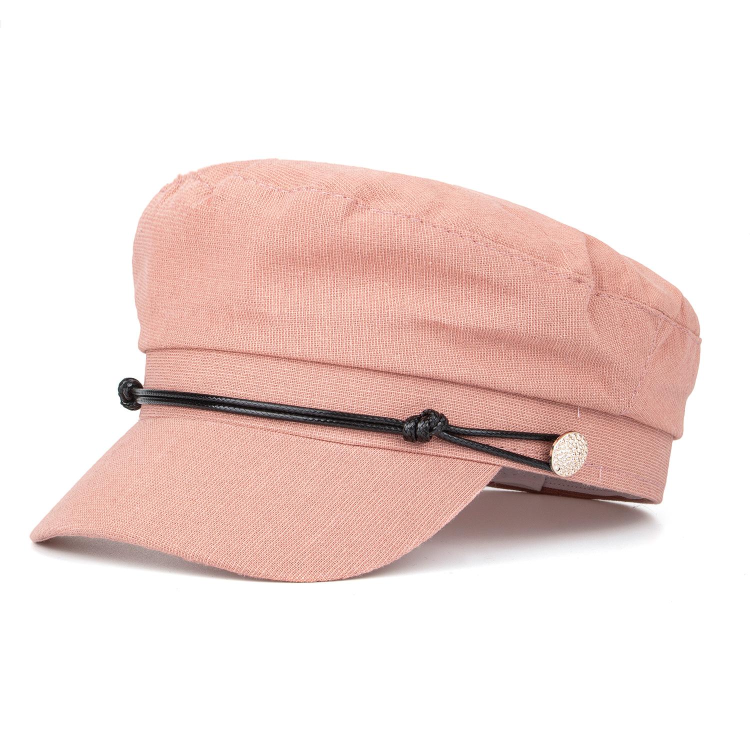 

Шляпная промышленность осень и зима новый монохромный полиэстер хлопок берет R one size fits all розовый