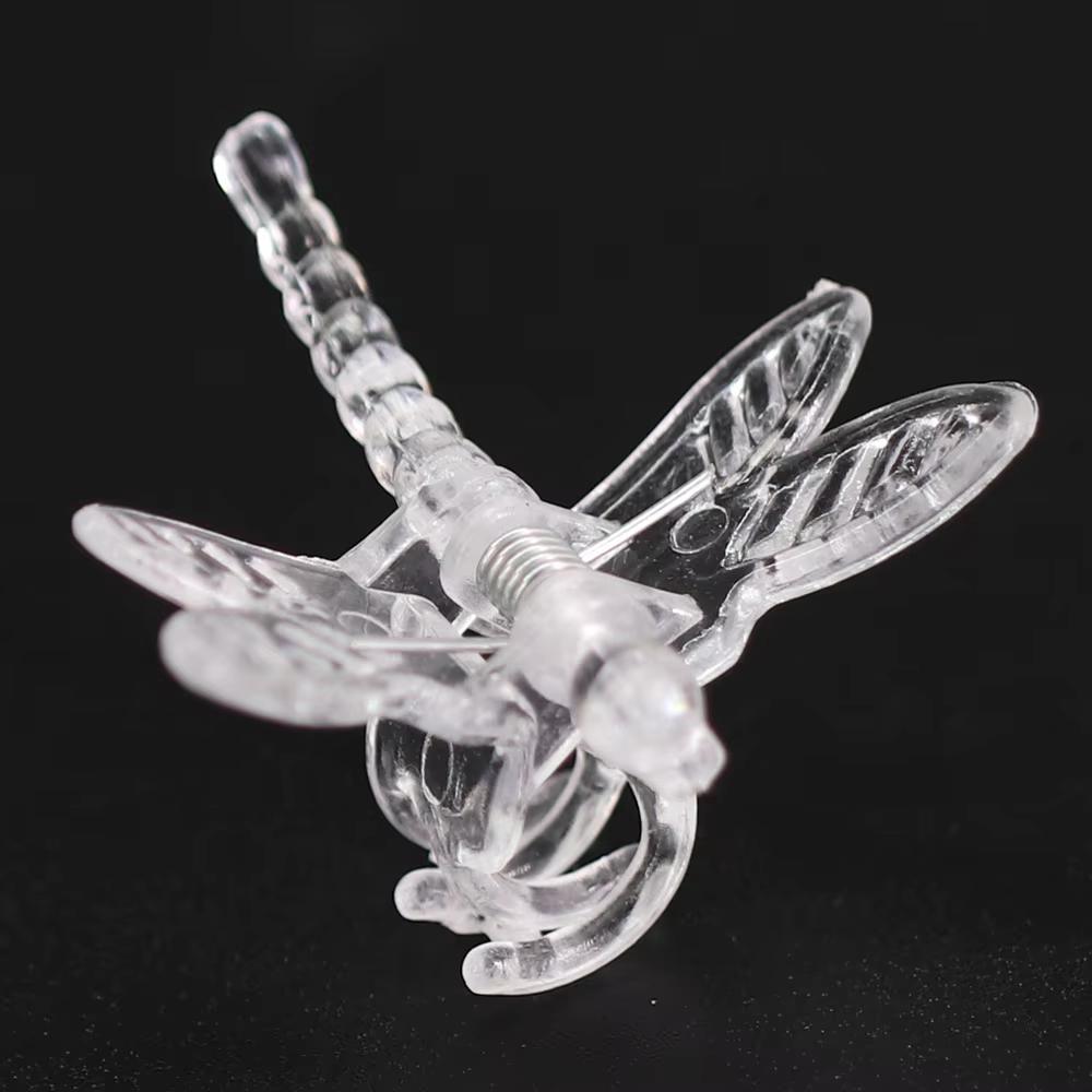 

100-10PCS Garden Transparent/Green 36x36mm 4-Claw Dragonfly Plant Fixed Growth Climbing Vine Flower Stems Ornamental Decoration 10pcs