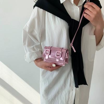 Crossbody Bags Women's Buckle Decor Flap Bag Minimalist Shoulder Handbag Chain Detail Clutch Purse Solid