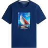 Soft Comfortable Knitted Sailboat Print Crew Neck Short Sleeve T-Shirt Men Tops XM07436-DCC