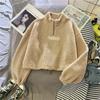 Felpa in cashmere caldo autunno inverno Felpa con giacca corta coreana in peluche alla moda da donna