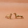 Loyal Brass Dachshund Figurine Long-Body Short-Leg Dog Metal Statue Miniature Tabletop Ornament for Home Decor Crafts Gift