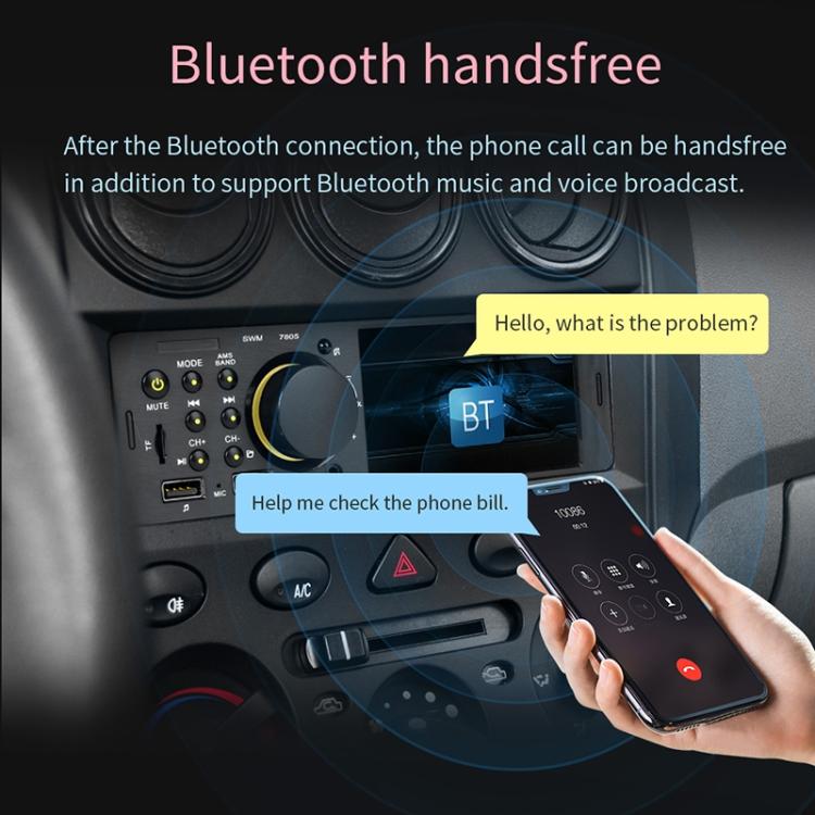 7805 4.1 Inch Universal Car Radio Receiver MP5 Player, Support FM & Bluetooth & TF Card with Remote Control