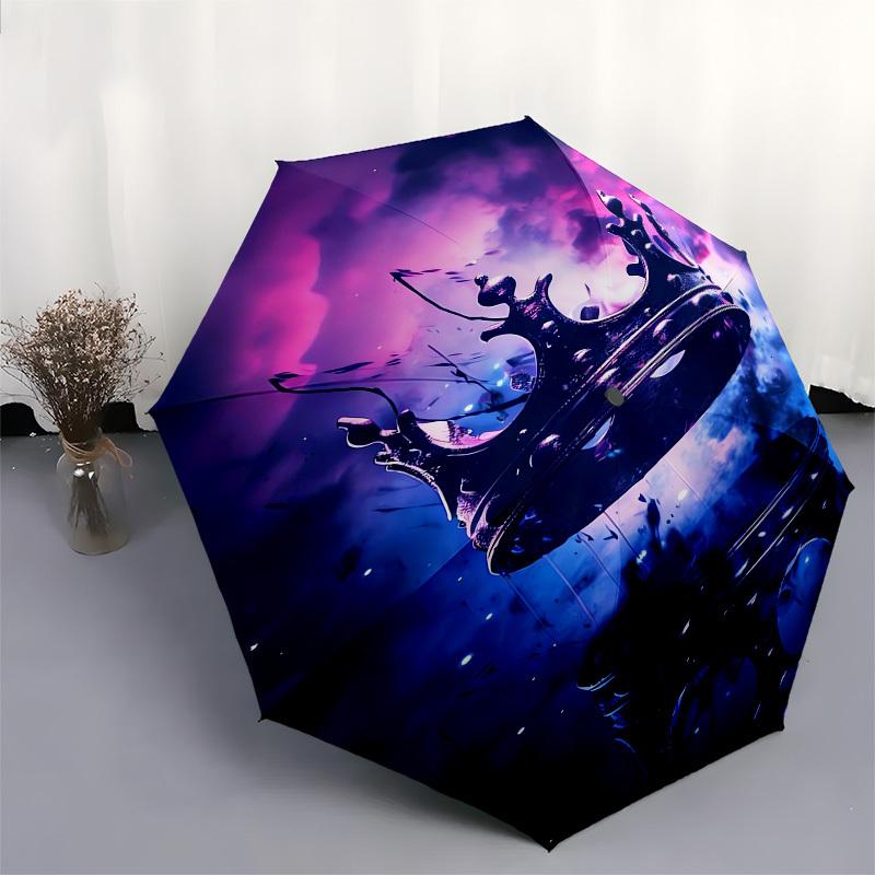 1pc Crown Reflection Fantasy Umbrella with Plastic Handle,Suitable for All Seasons UmbrellaPT594