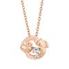 Hello Kitty Dancing Stone Necklace 40cm Sanrio Characters Silver 925 Surgical Stainless Steel Cubic Zirconia Apple Leaf Swinging Pink Anniversary Gift