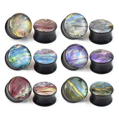 2 Stück 6–50 mm Farbverlauf, Acryl, Ohrmessgeräte, Tunnel, Plugs, Ohrkeil, Expander, Körperpiercing-Schmuck für Damen und Herren