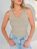 2026 Women's Slim-Fit V-Neck Ribbed Sleeveless Casual Top
