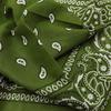 Trifong Bandana Green Paisley 100% Cotton Adult Stylish Cotton Handkerchief Bandana Men's Women's Unisex 55cm X 55cm Olive